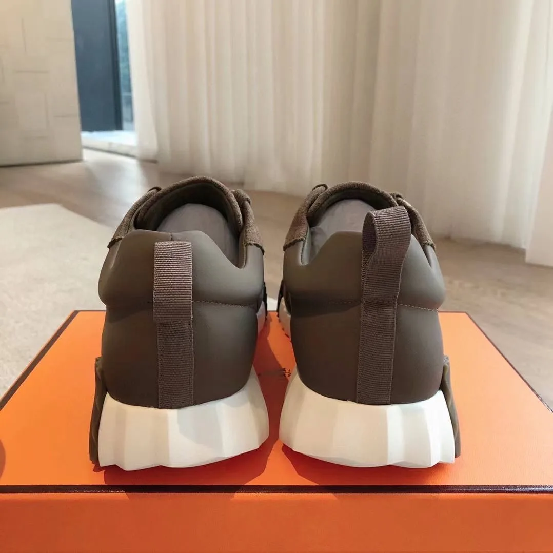 HERMÈS Bouncing мужские кроссовки из телячьей кожи и козьей замши — фото 7