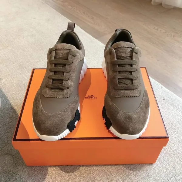 HERMÈS Bouncing мужские кроссовки из телячьей кожи и козьей замши — фото 16