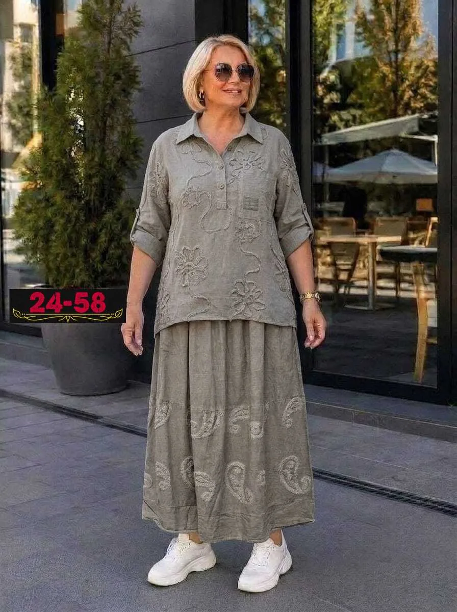 Костюм двойка из льна и хлопка — фото 1