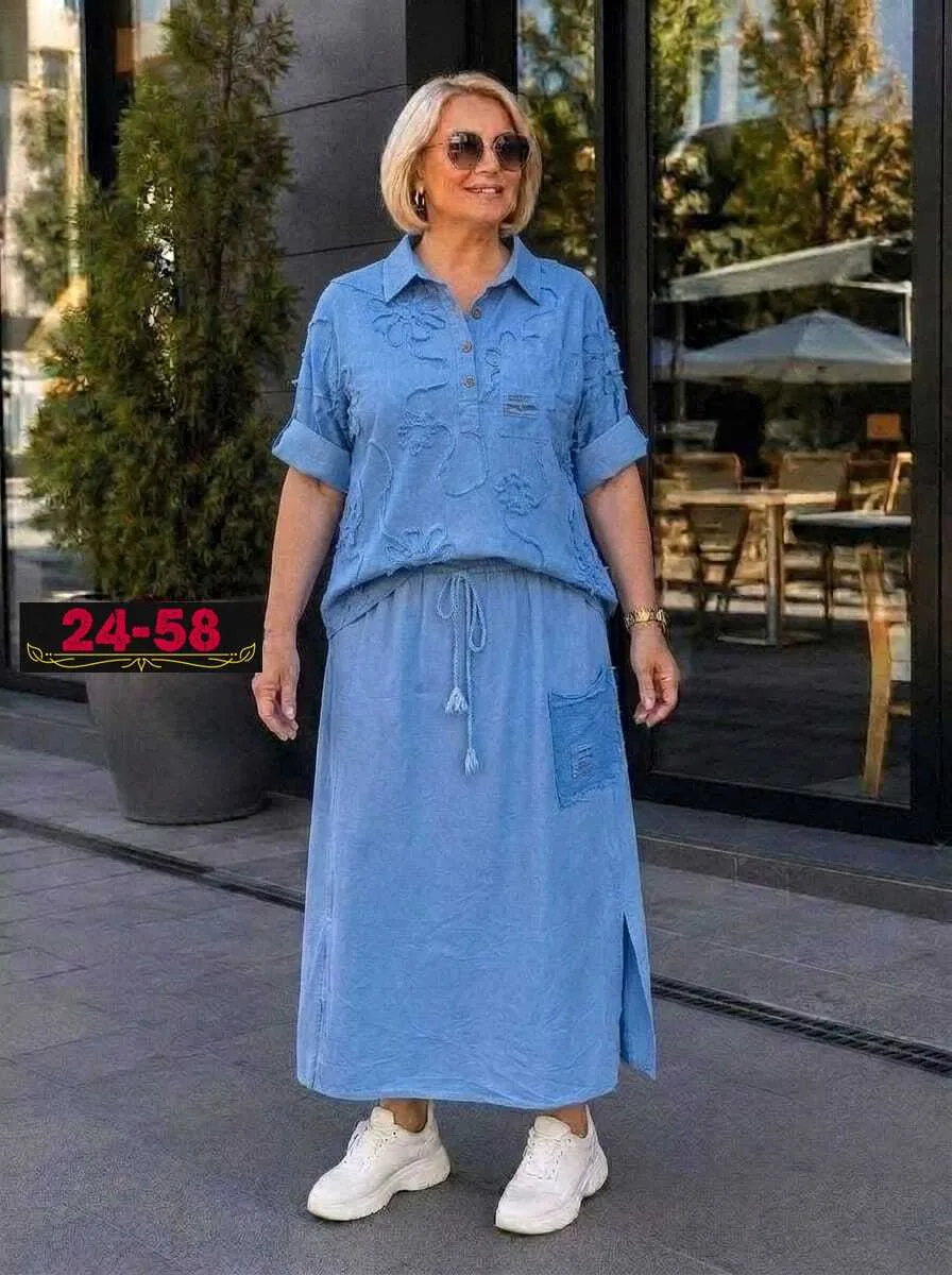 Костюм двойка из льна и хлопка — фото 4