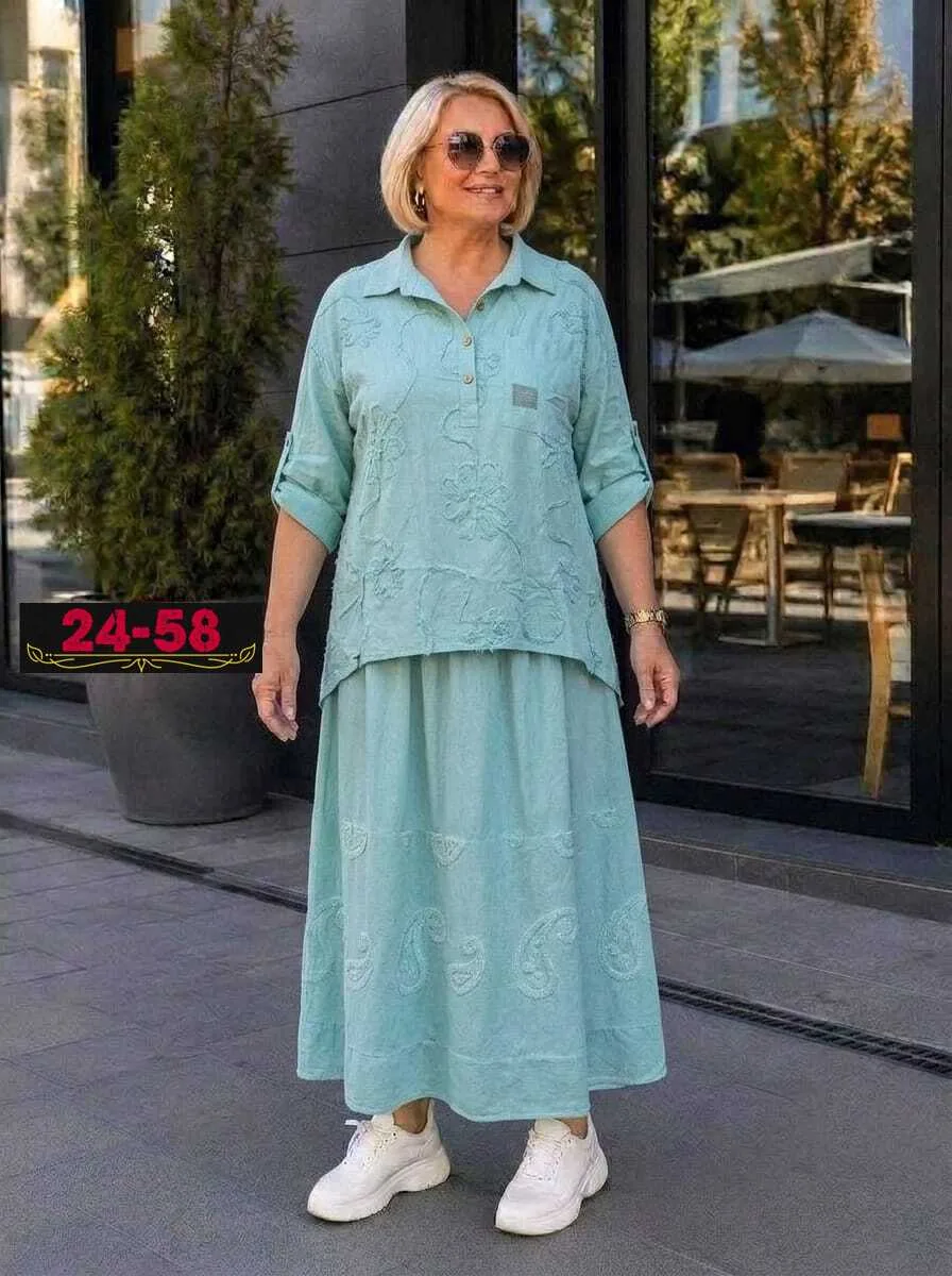 Костюм двойка из льна и хлопка — фото 5