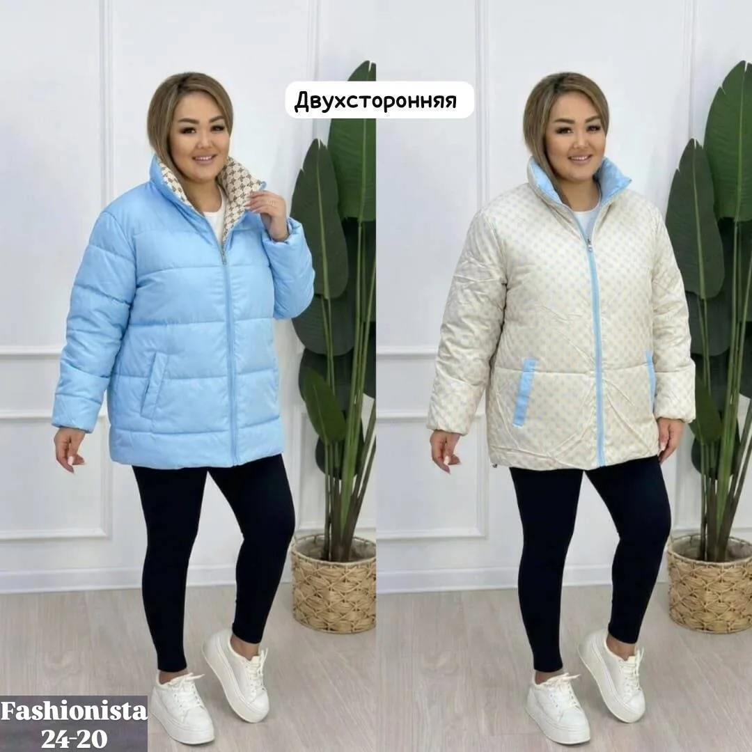 И практичную женскую Двухсторонняя куртка синяя — фото 3