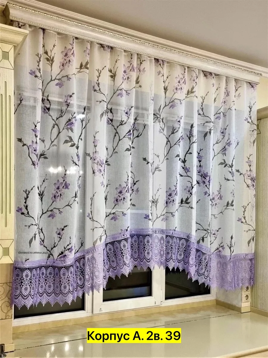 Футболка Штора для кухни, лен, лён — фото 4