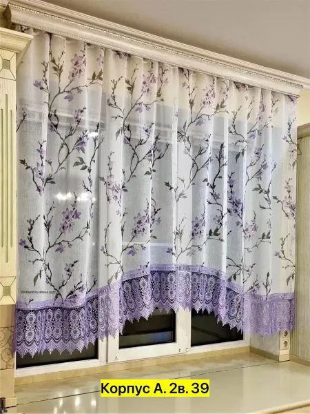Футболка Штора для кухни, лен, лён — фото 11
