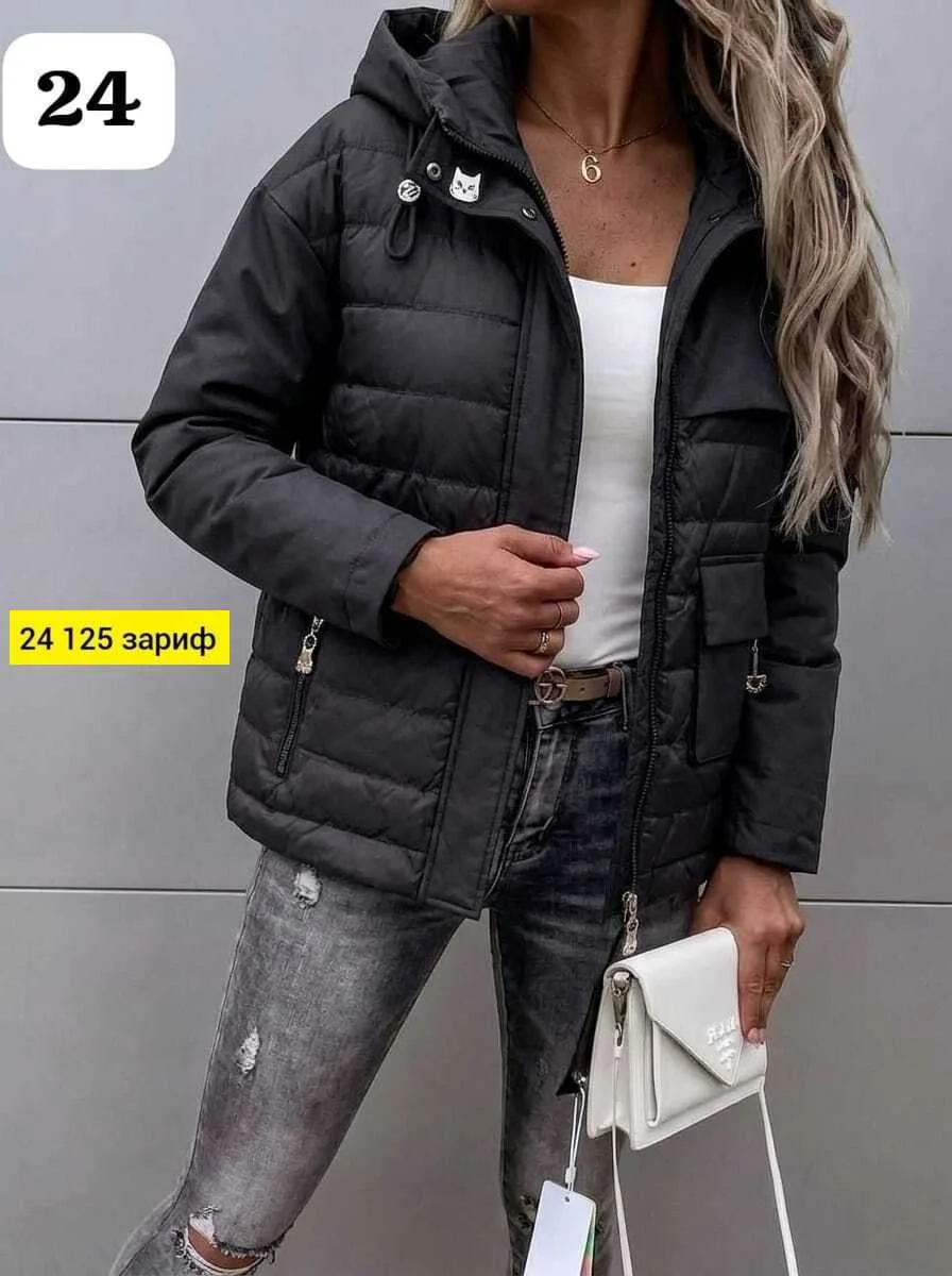 Женская куртка из синтепона синяя — фото 5