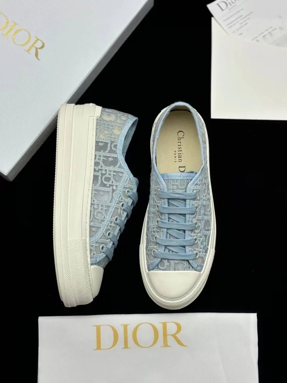Кеды DIOR Walk'n'Dior Platform Sneaker, голубые — фото 1