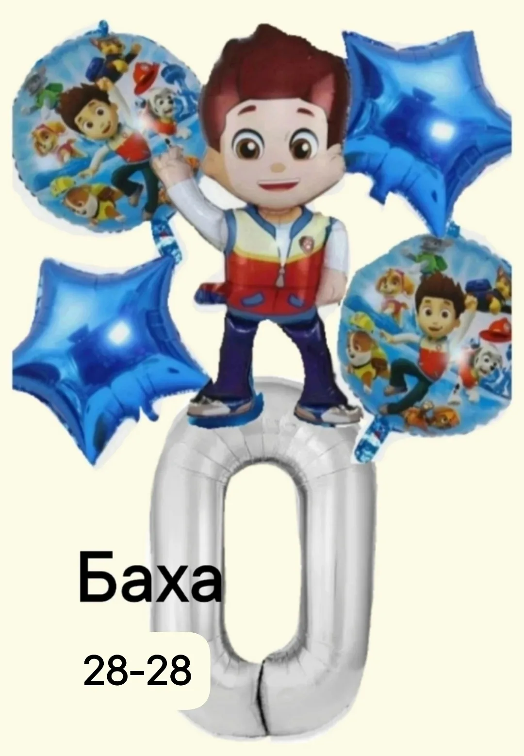 Фольгированные шары набор из 5 шаров и цифра — фото 1