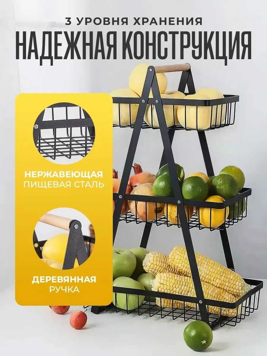 Посуда Корзина для фруктов 3 яруса ( — фото 6