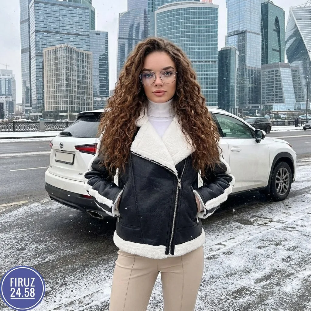 Дублёнка женская кожа мех — фото 1