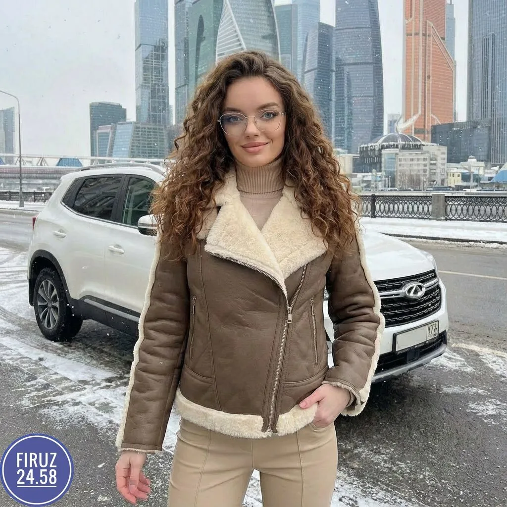Дублёнка женская кожа мех — фото 2