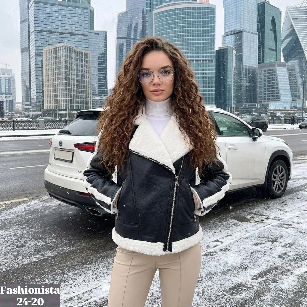 Дублёнка женская кожа мех — фото 7