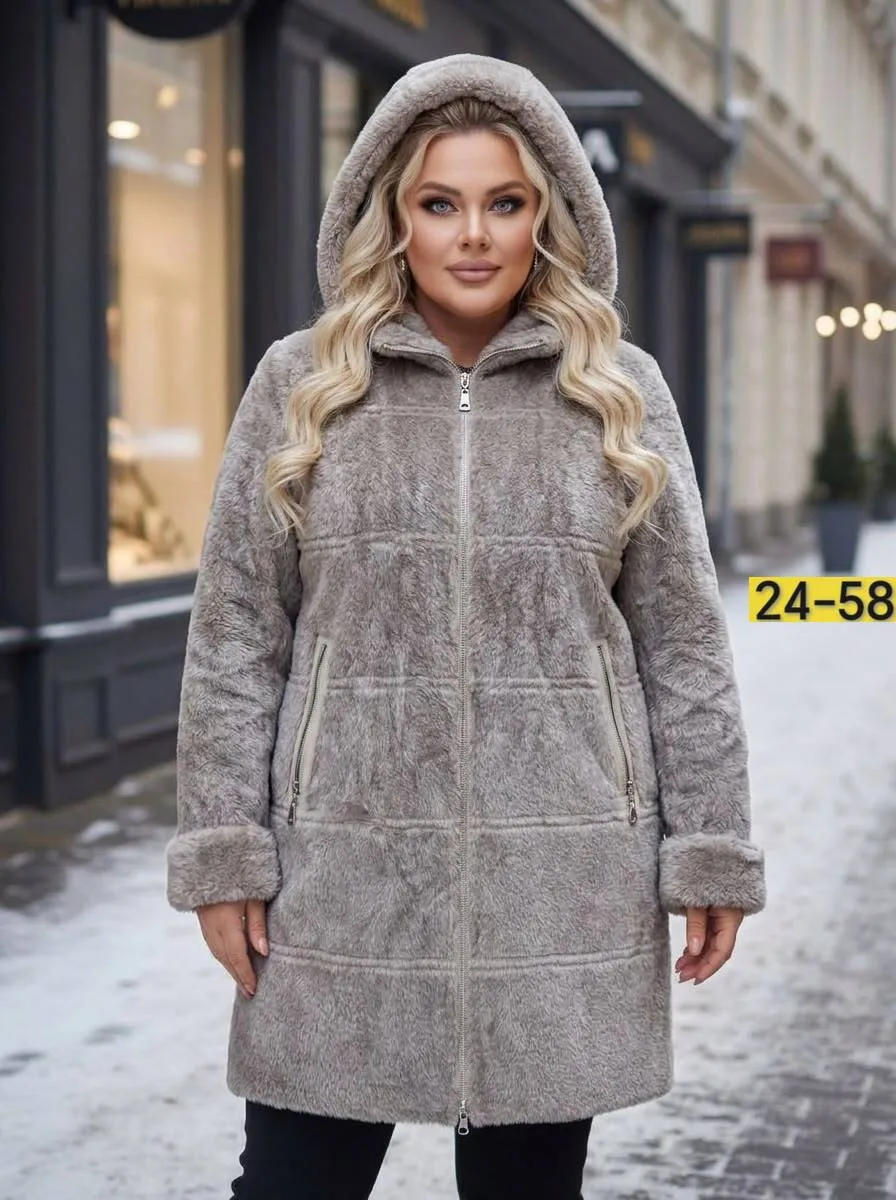 Дубленка с барашком, длина — фото 1