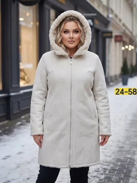Дубленка с барашком, длина — фото 11