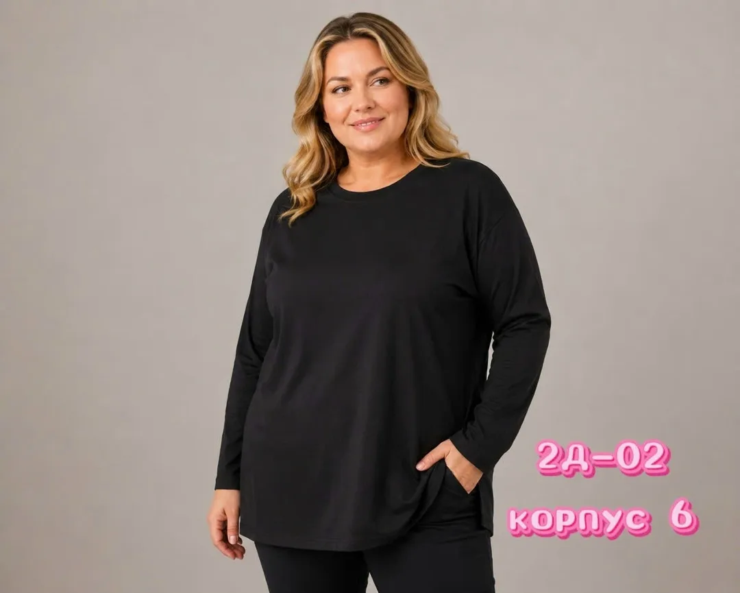 Однотонная футболка из натурального хлопка — фото 1