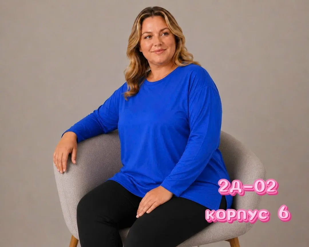Однотонная футболка из натурального хлопка — фото 14