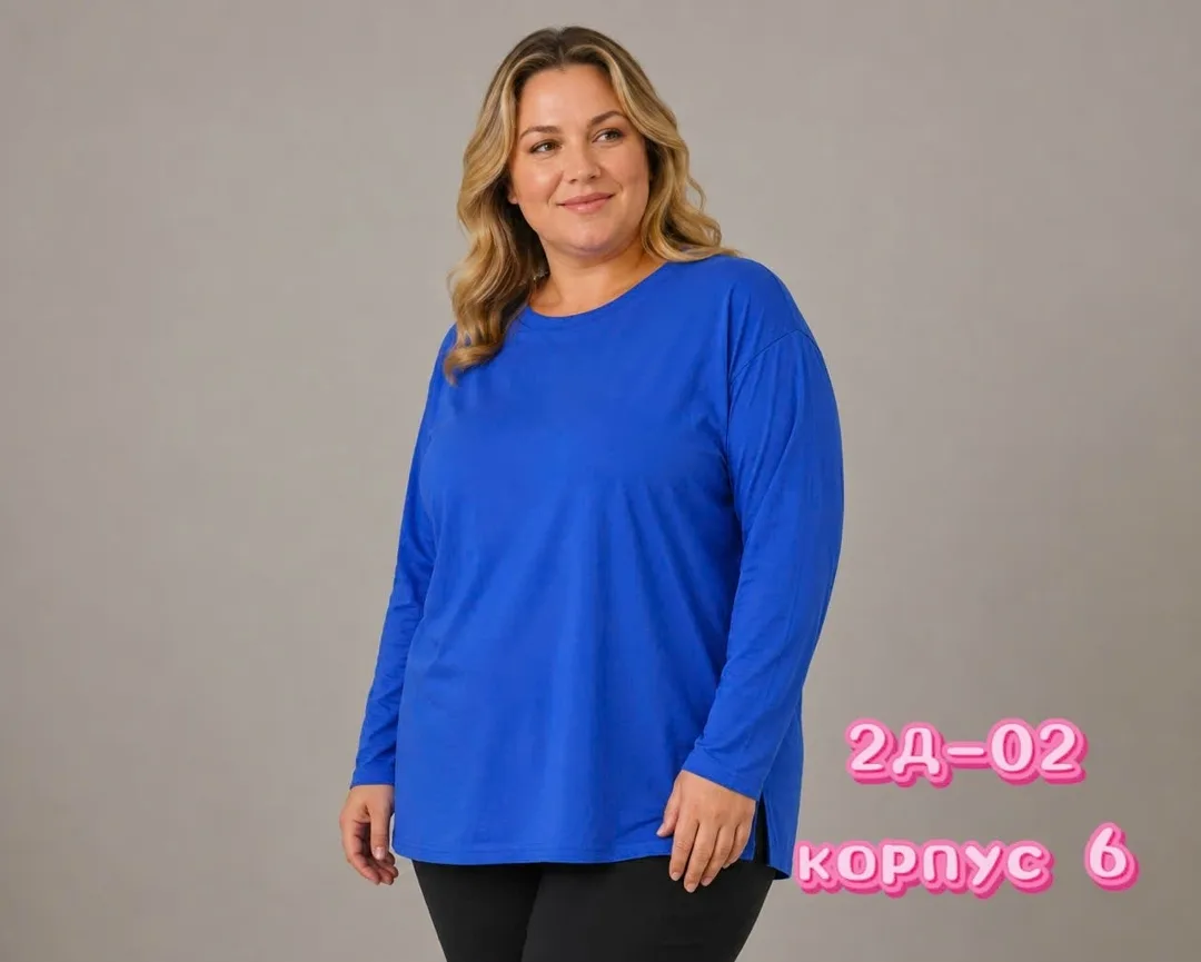Однотонная футболка из натурального хлопка — фото 16