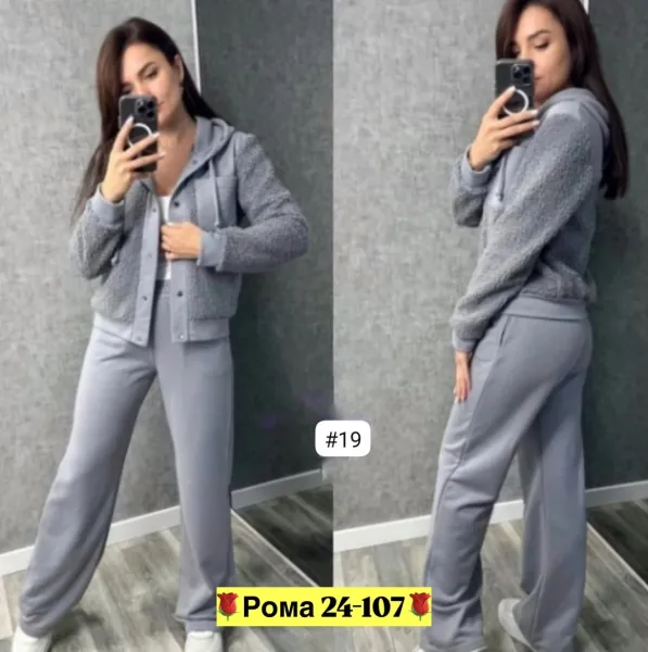 Модный костюм двойка в трёх цветах флис и Барашка — фото 15