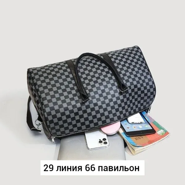 Спортивная сумка из эко-кожи белая — фото 41