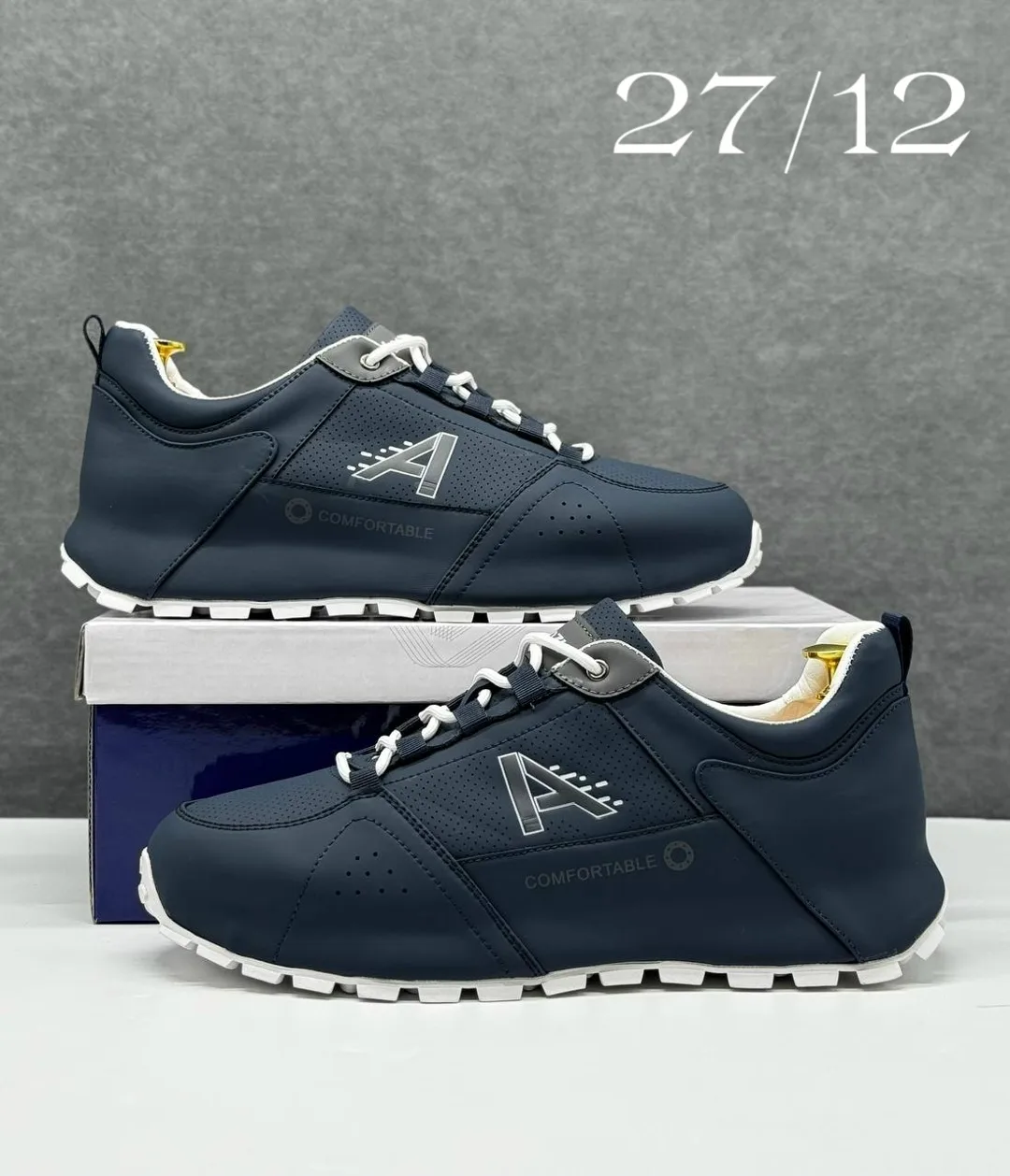 Мужские кроссовки из эко-кожи — фото 5