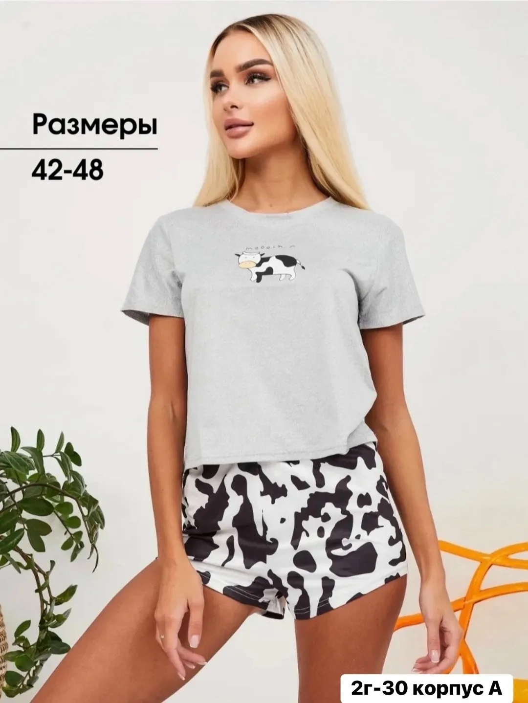 Пижама шорты бамбук — фото 6