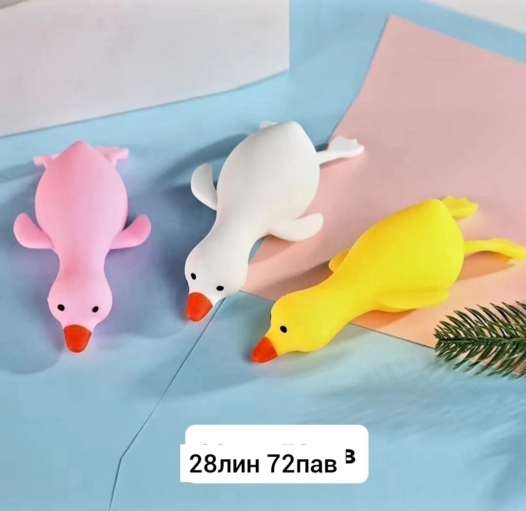 Сжимаемая игрушка из резины в форме утки или гуся, предназначена для снятия стресса и разрядки нервов — фото 5