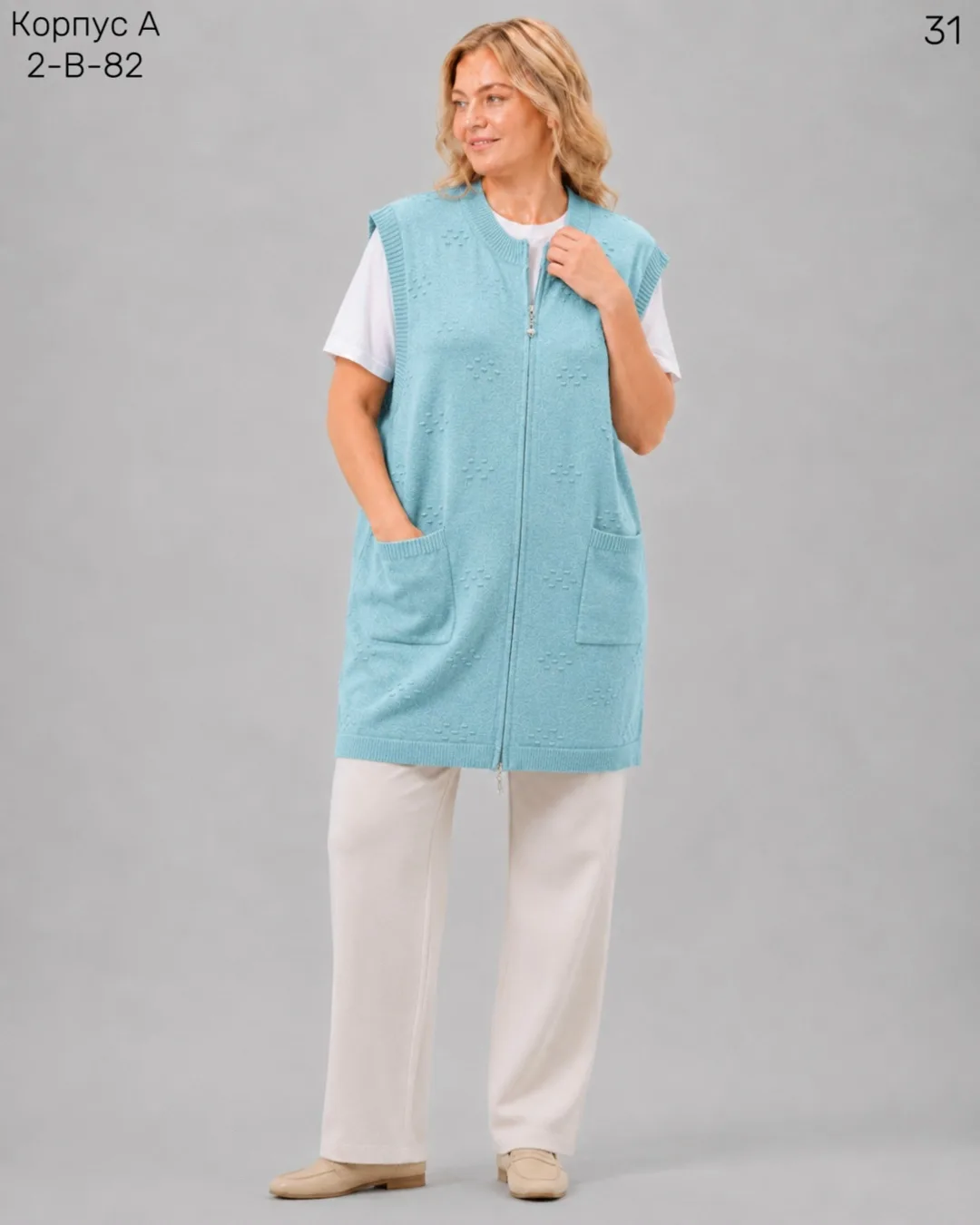 Длинный жилет из смесового материала — 80 шерсть 80 CASHMERE, 20 WOOL — фото 2