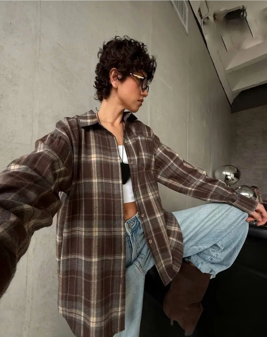Джинсы Trend Collection В стиле Оверсайз Свободного кроя — фото 10