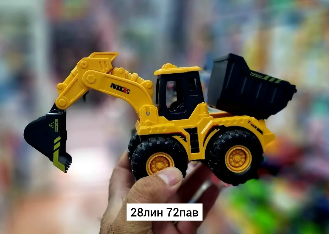 Игрушка, пластик — инерционный бульдозе — фото 5