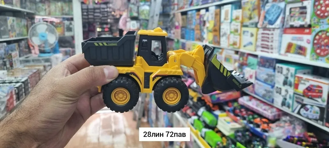 Игрушка, пластик — инерционный бульдозе — фото 6