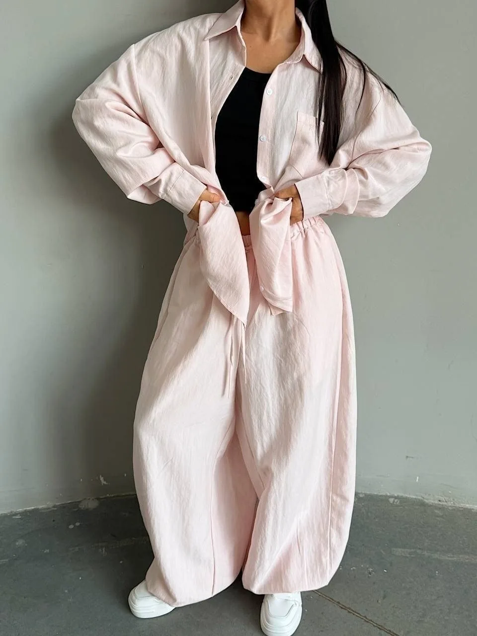Костюм двойка, лен Синий — фото 2