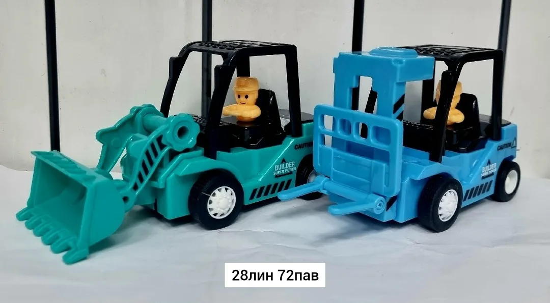 Игрушка, пластик — строительный грузовик с фрикционным приводом — фото 1