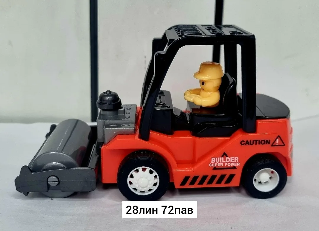 Игрушка, пластик — строительный грузовик с фрикционным приводом — фото 3