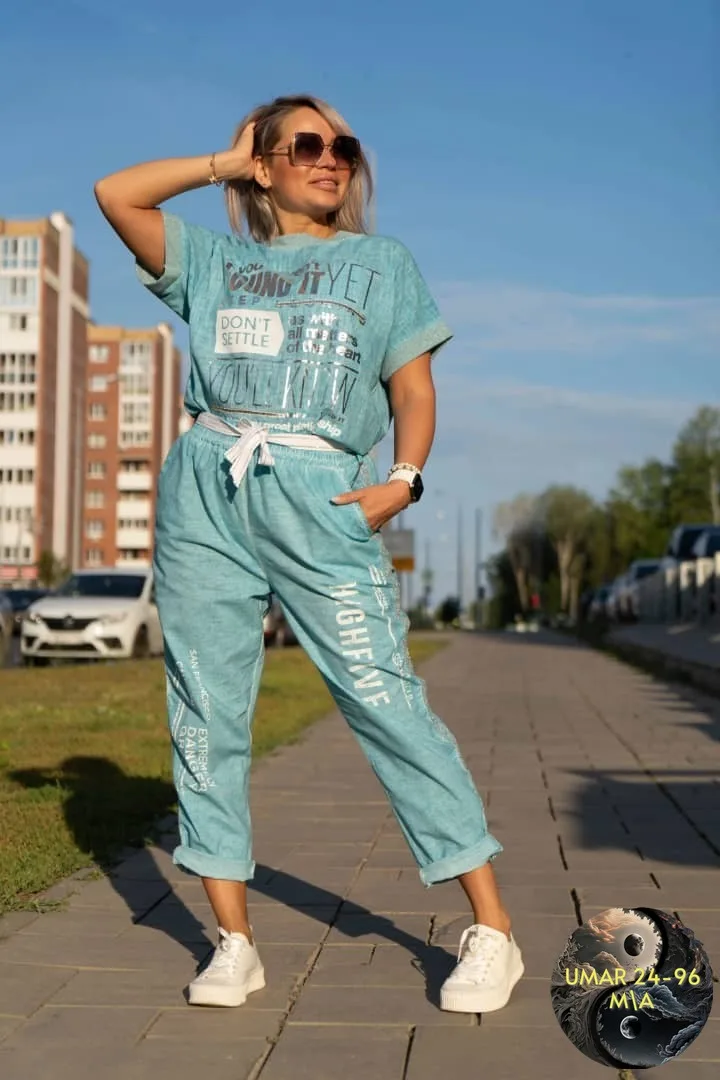 Костюм двойка из материала Санта лён хлопок — фото 5