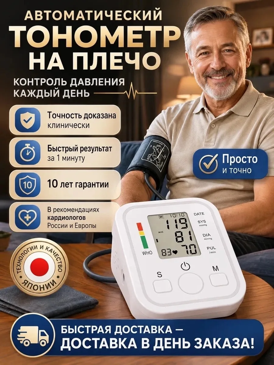 Двойной режим, может запоминать 99 наборов данных и времени в каждом режиме — фото 1