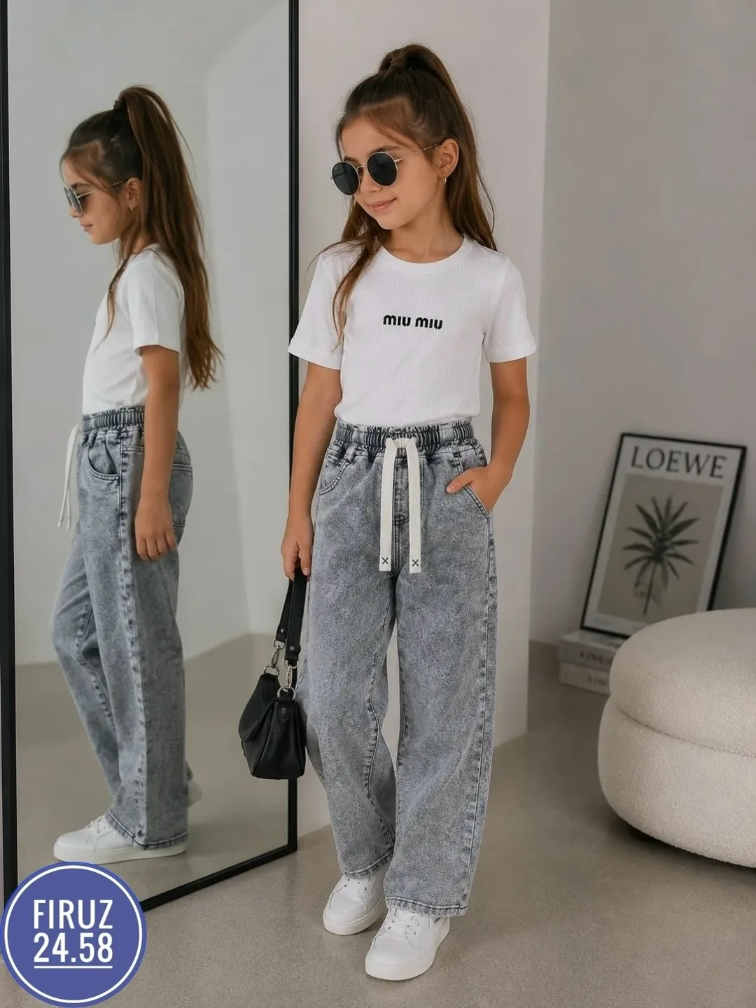 Брюки Вауу Bebi, джинс — фото 1