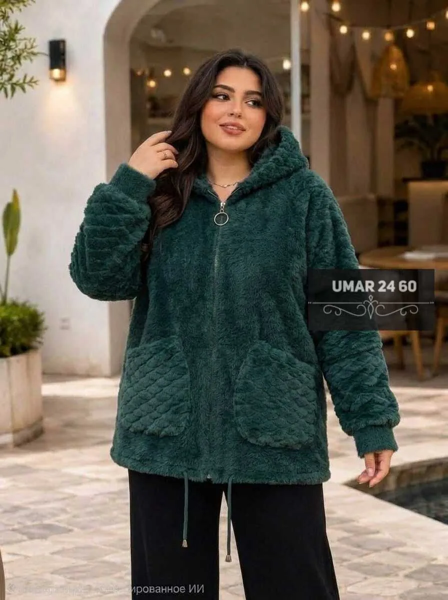 Кардиган с капюшоном из альпака — фото 3