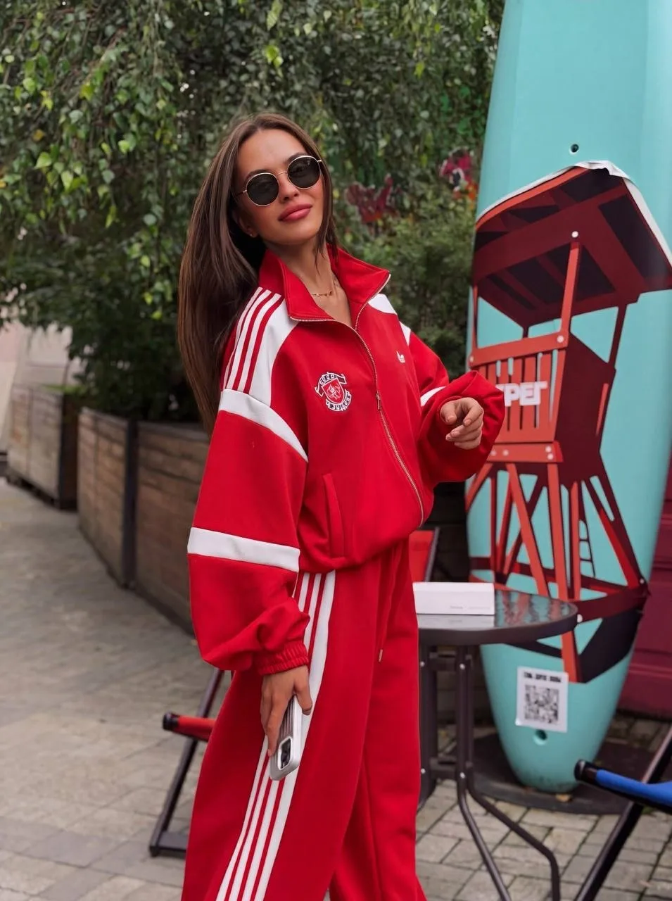 Костюм двойка от Adidas вышивкой, цвета актуальные — фото 5