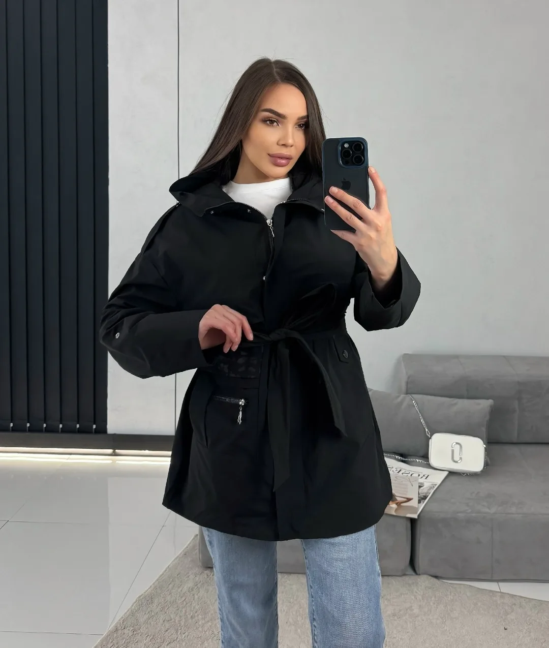 Ветровка из полиэстера с капюшоном, подкладкой — фото 2