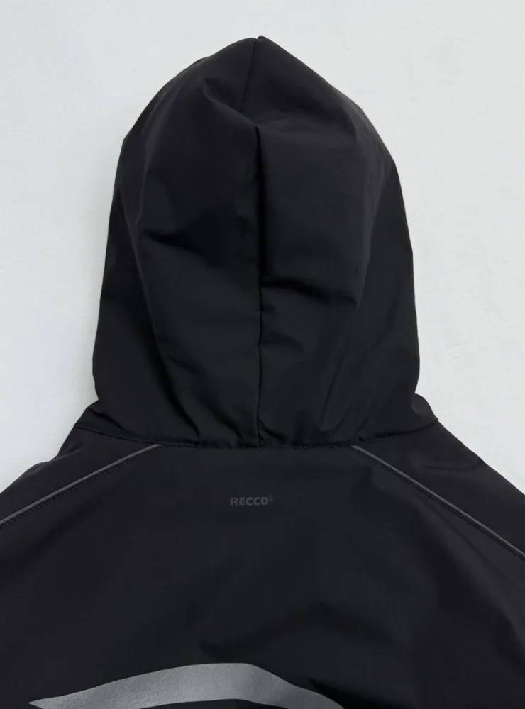 Мужская ветровка BALENCIAGA из прочной ткани Ripstop с матовым черным — фото 2