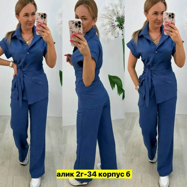 Костюм двойка из льна — фото 6