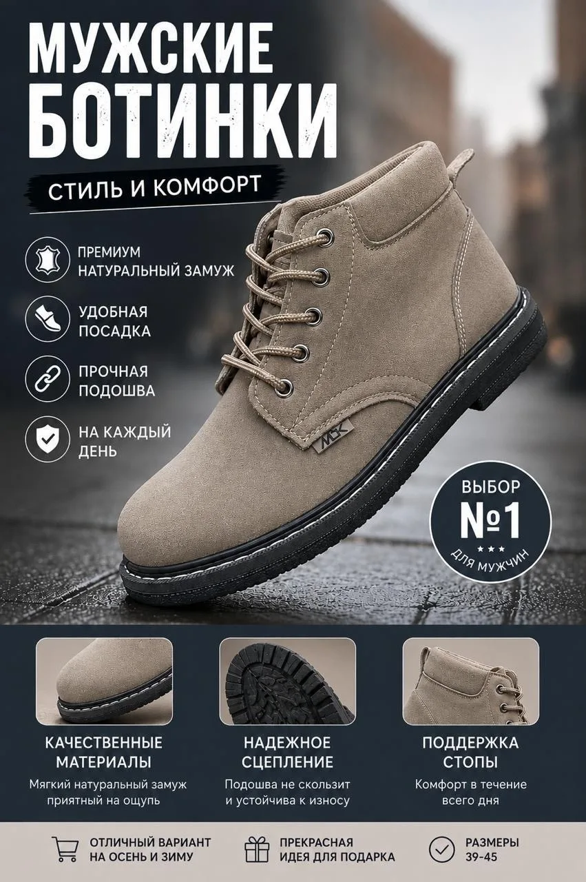 Дутики, замша — фото 1
