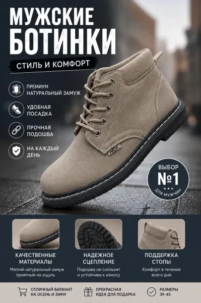 Дутики, замша — фото 1