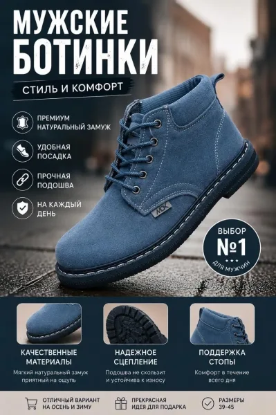 Дутики, замша — фото 6