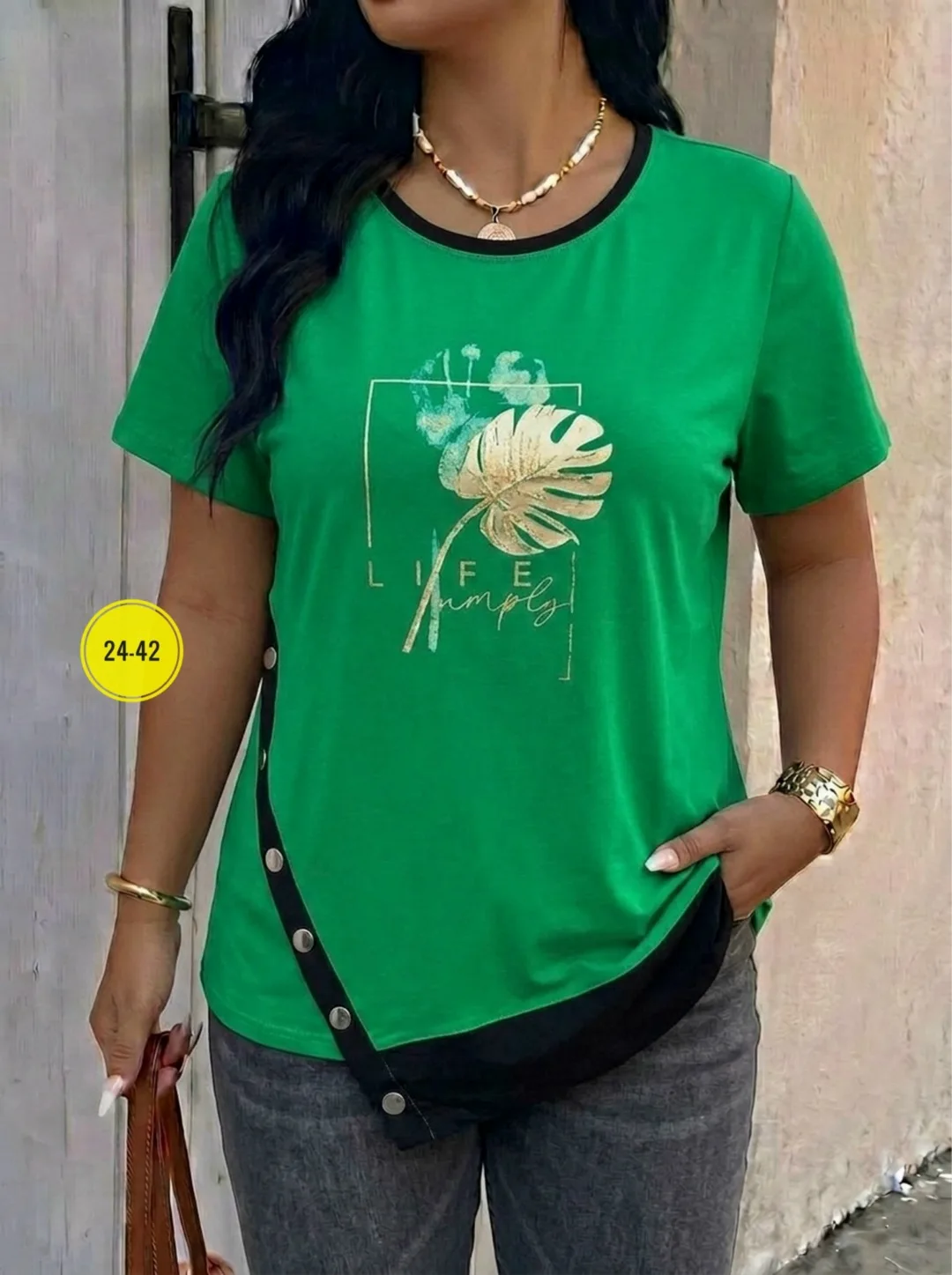 Однотонная футболка из 100 хлопка — фото 6