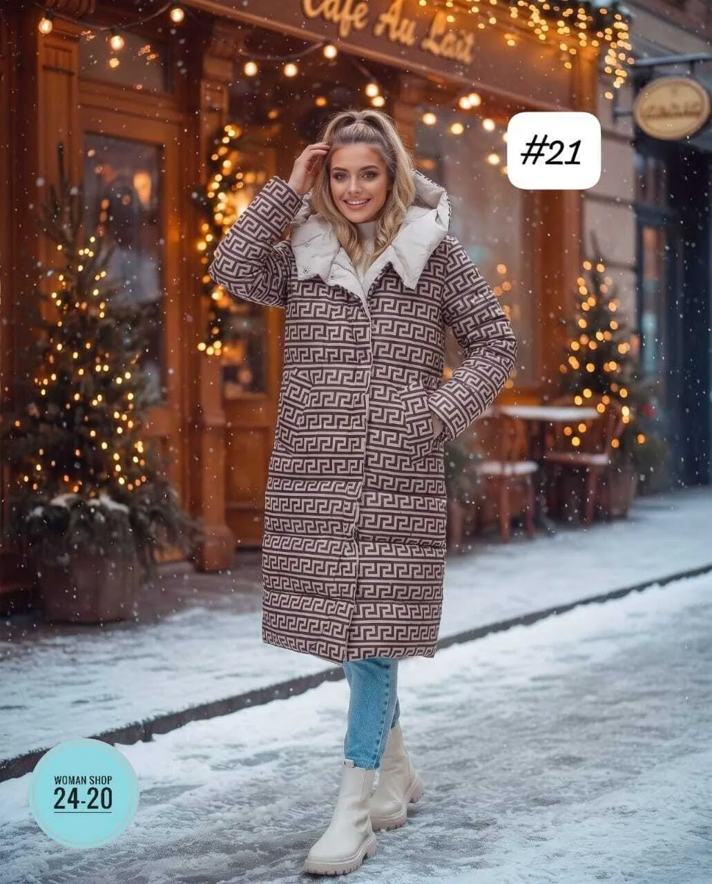 Двухсторонняя зимняя куртка синяя — фото 4