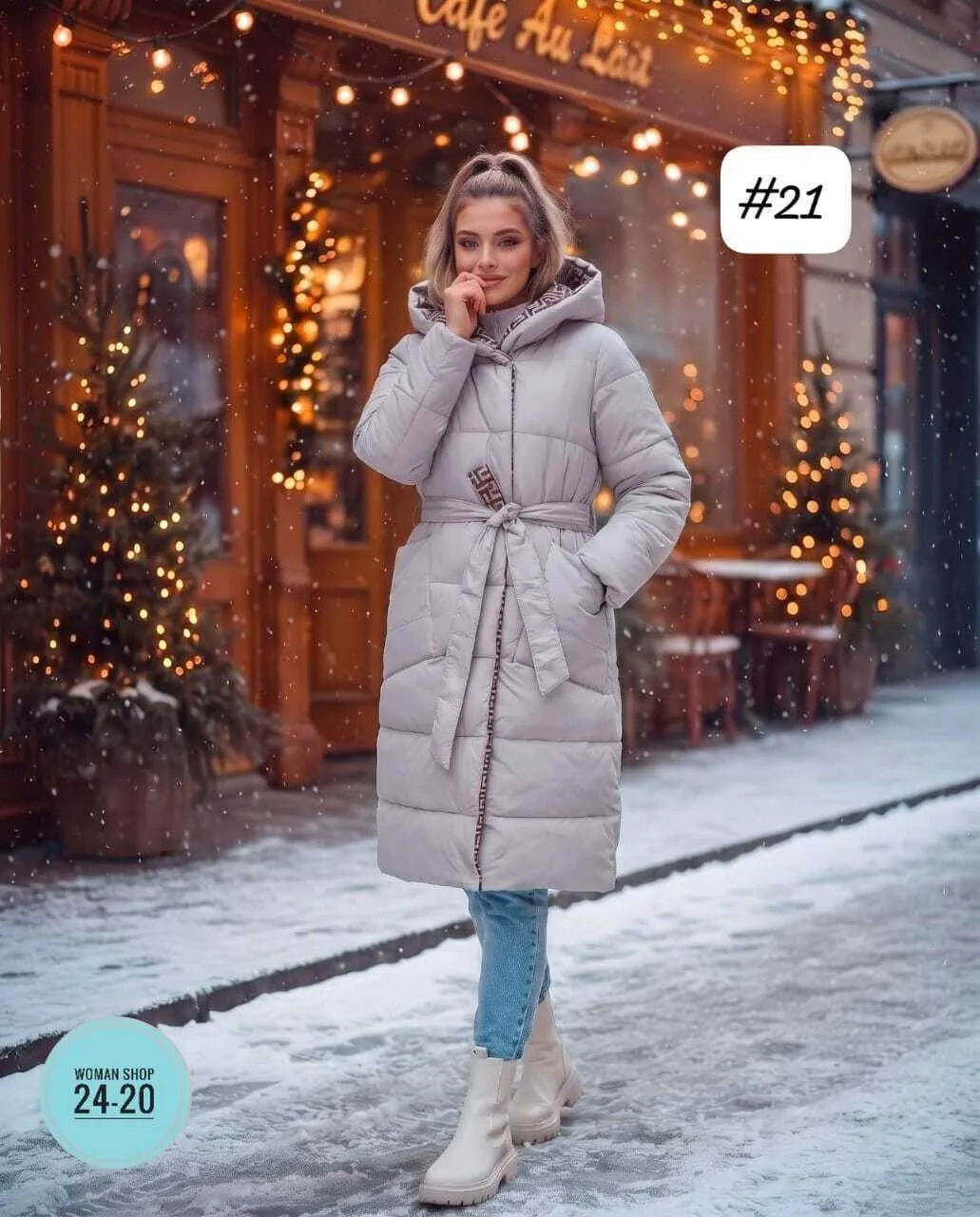 Двухсторонняя зимняя куртка синяя — фото 6