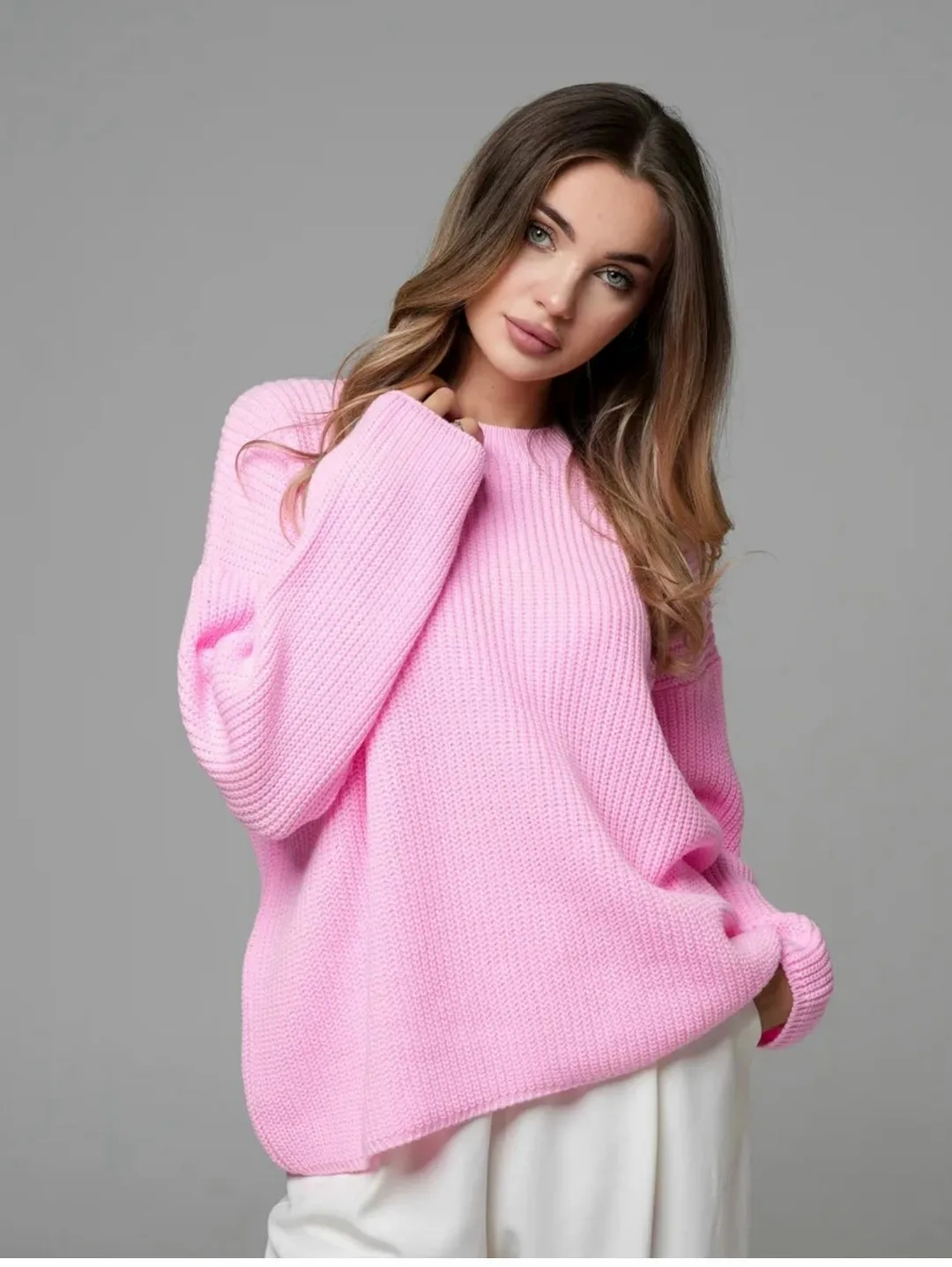Свитер oversize из вязки — фото 4