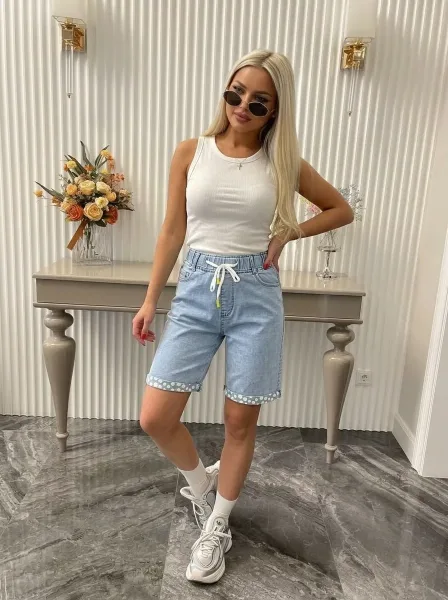 Летние шорты из тонкого джинса с эластичностью — фото 5