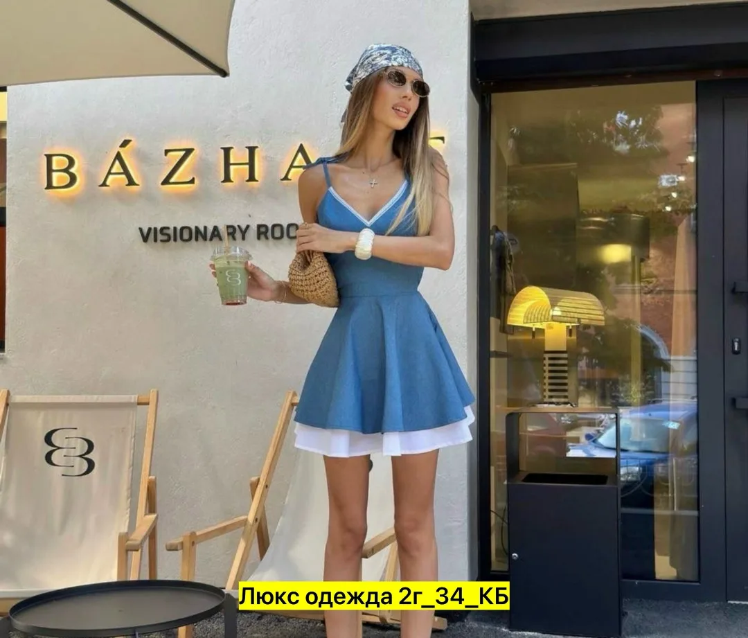 Платье из джинсовой ткани Легый джинсовый — фото 10
