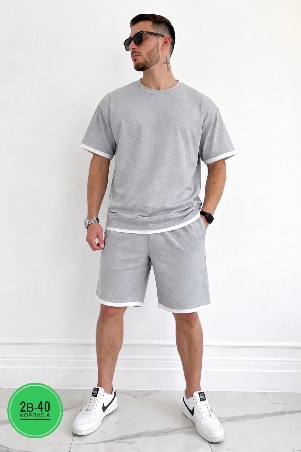 Костюм шорты двухнитка — фото 7